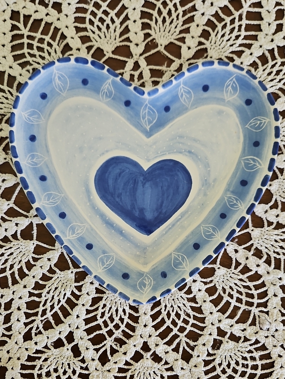 Blue Heart Ceramic Plate